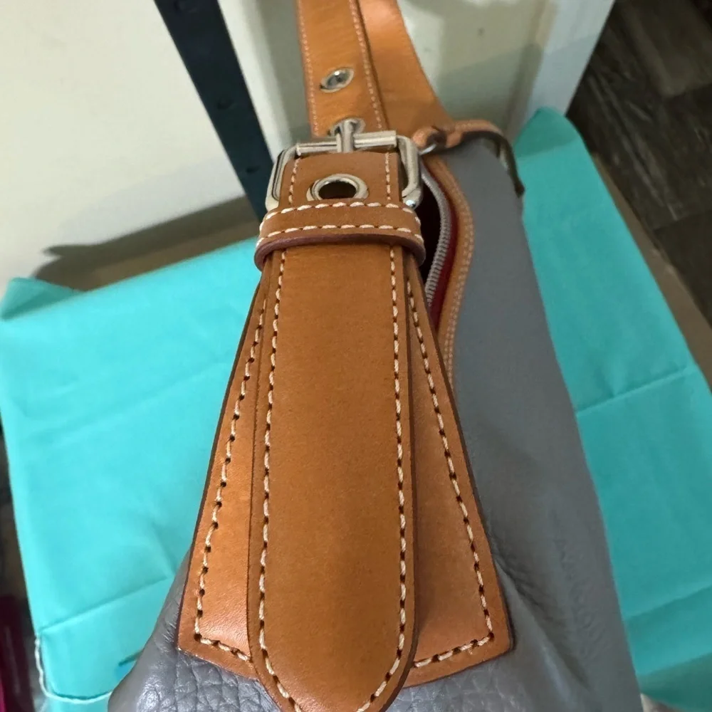 Dooney & Bourke Gray Leather Hobo Bag